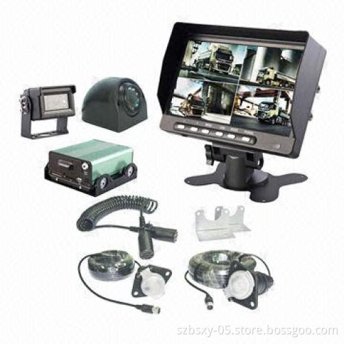 Car Mobile DVR Recorder System with Side View Camera Trailer Cables for Trucks